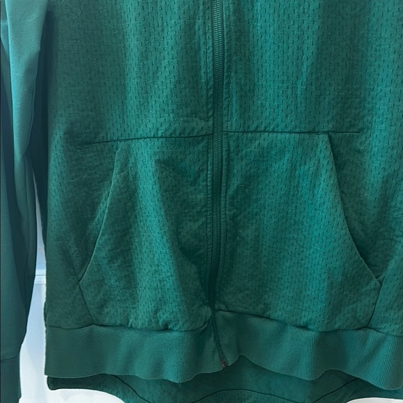 Adidas Jacket Green Zip-Up Athlete w/ Hood Mason Volleyball Mixed Media Sz L - Picture 4 of 9